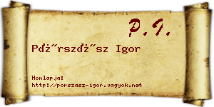 Pórszász Igor névjegykártya